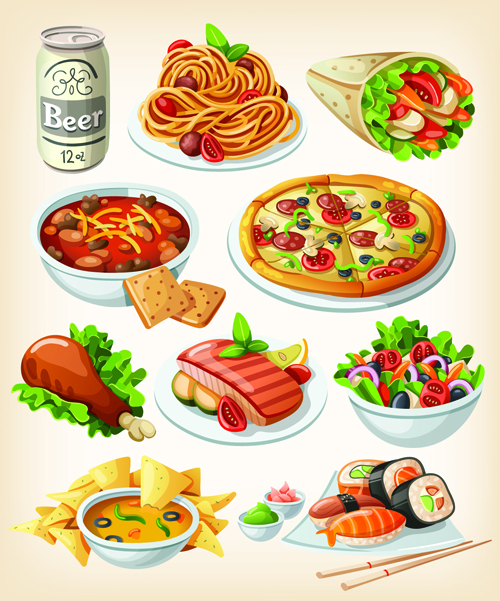 Set of food icons vectors 05 icons food   