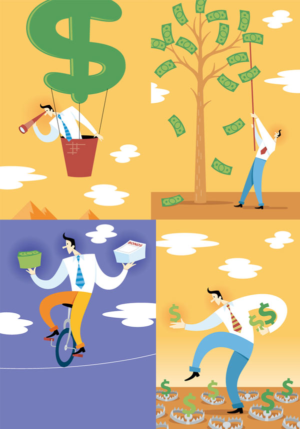 Elements of financial implication of illustration Vector implication illustration financial   