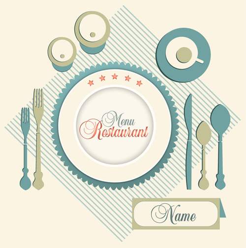 Cutlery and restaurant menus vector material restaurant menus cutlery   