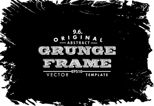 Black grunge frame background graphics vector 01 grunge frame black background   