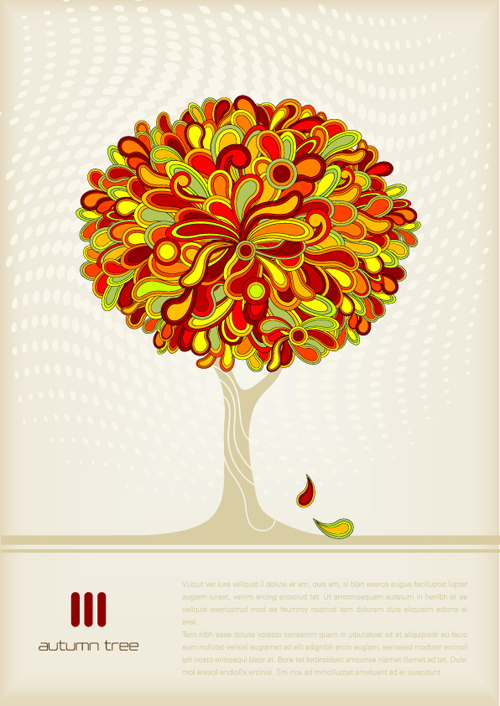 Autumn tree style cover design vector tree style cover autumn   