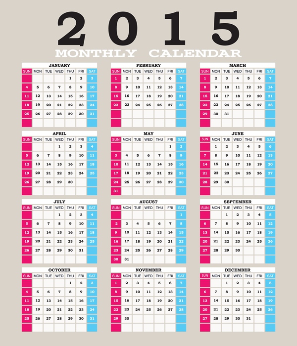 2015 grid calendar creative design vector 03 creative calendar 2015   