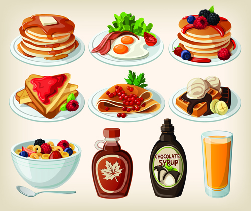 Set of food icons vectors 03 icons food   