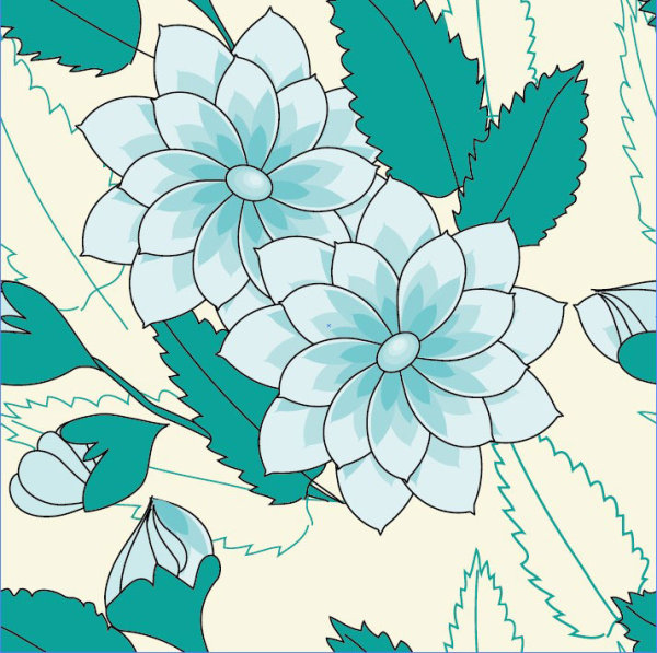 Set of Drawing Seamless Flower Pattern vector 05 seamless pattern vector flower drawing   