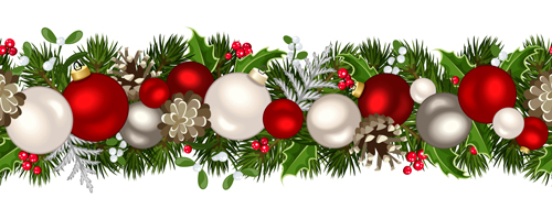 Christmas decorative seamless borders vectors 01 seamless decorative christmas border   