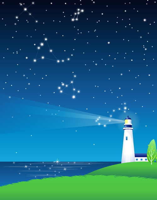 Night sky and searchlights vector background Vector Background search night background   