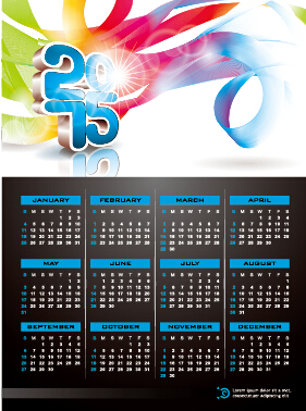 Calendar 2015 modern style vector set 09 modern calendar 2015   