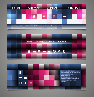 Tech elements web banners vector set 03 web tech banners banner   