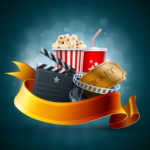 Movie time design elements vector backgrounds 04 Vector Background time movie backgrounds   
