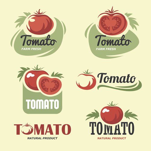Retro tomato logos creative design vector tomato Retro font logos logo creative   