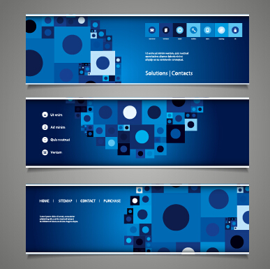 Tech elements web banners vector set 02 web tech elements banners banner   