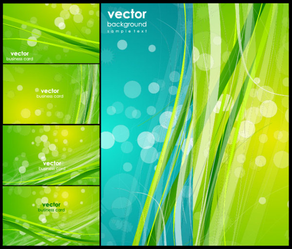 Green fantasy background vector wavy lines spring Spot smooth lines fantasy dynamic lines curve cards business cards bokeh background   