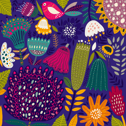 Cartoon spring tropical pattern background 01 tropical spring pattern background pattern cartoon   