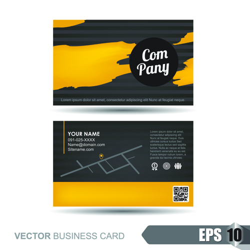 Vector business card company design template 02 template company business card business   