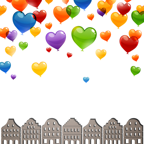 Color Heart balloons vector 06 heart color balloons balloon   