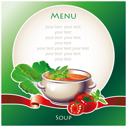 Creative soup menu cover vector material vector material soup menu creative   