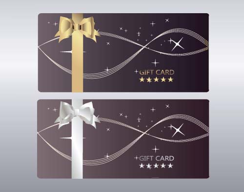 Bow gift card with abstract background vector 04 gift card bow background abstract   