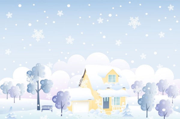 Cartoon house and snow design vector set 02 snow house cartoon   