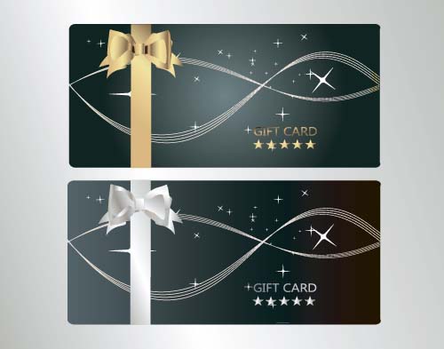 Bow gift card with abstract background vector 01 gift card bow background abstract   