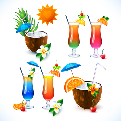 Coconut and cocktails vector graphics 01 vector graphics coconut cocktails   