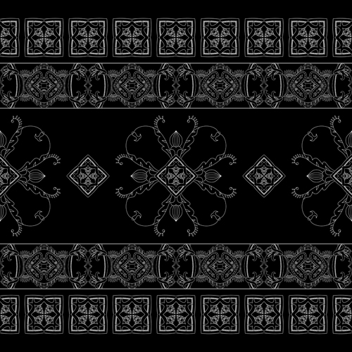 Vintage floral ornate with black background vector 03 vintage ornate black background black   