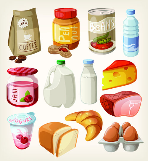 Set of food icons vectors 04 icons food   