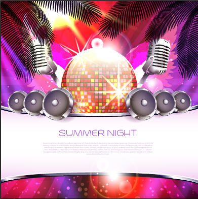 Vector flyer summer night party design material 15 summer party night flyer   