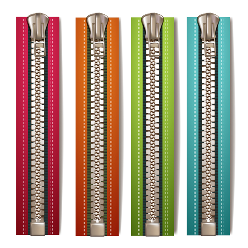 Different colored zipper design vector zipper colored   
