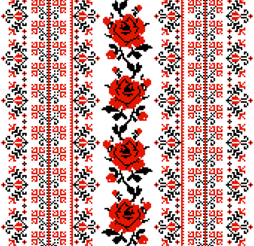 Ukrainian styles embroidery patterns vector set 01 Ukrainian styles patterns pattern   