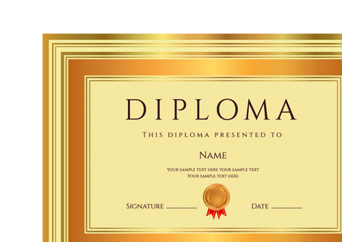 Gold diploma cover template 01 template gold diploma cover   