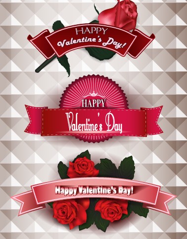 Happy Valentine Day ribbon banner creative vector Valentine day Valentine ribbon happy creative banner   