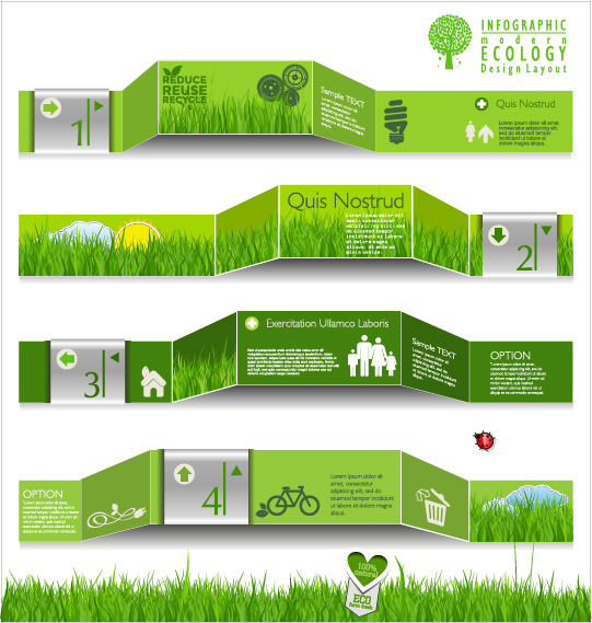 Modern ecology infographics green template vector 11 template modern infographics ecology   