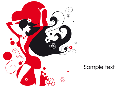 Beautiful Lady in red vector set 01 red lady beautiful   