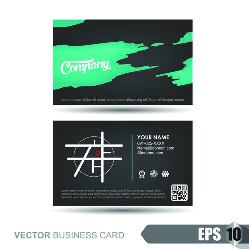 Vector business card company design template 03 template company business card business   
