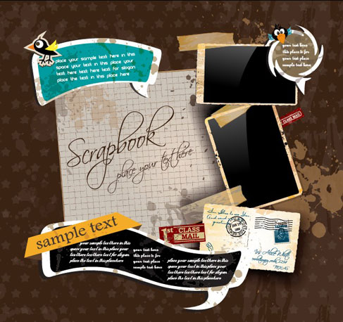 Vintage class mail vector set 03 vintage class mail   