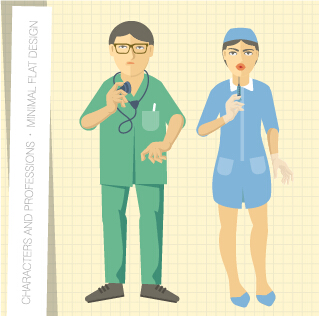 People and professions vector set 06 professions people   