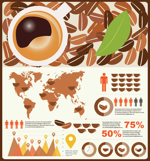 Coffee infographics business template design vector 02 infographics infographic coffee business template business   