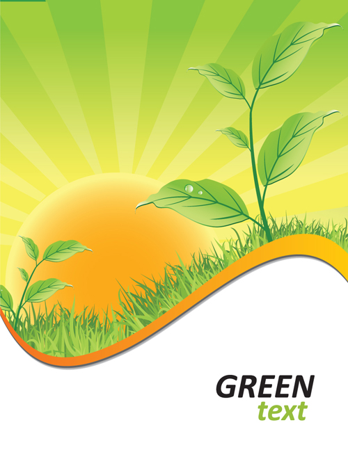 Ecologic with green design background vector 01 green ecologic   