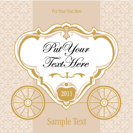 Wedding invitation with Carriage design vector 02 wedding invitation carriage   