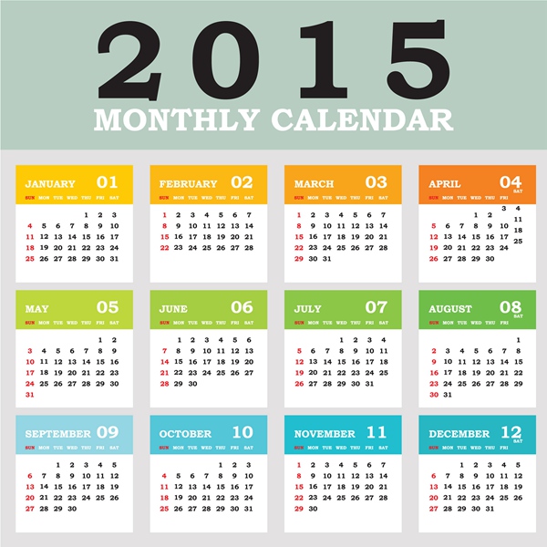 2015 grid calendar creative design vector 04 creative calendar 2015   