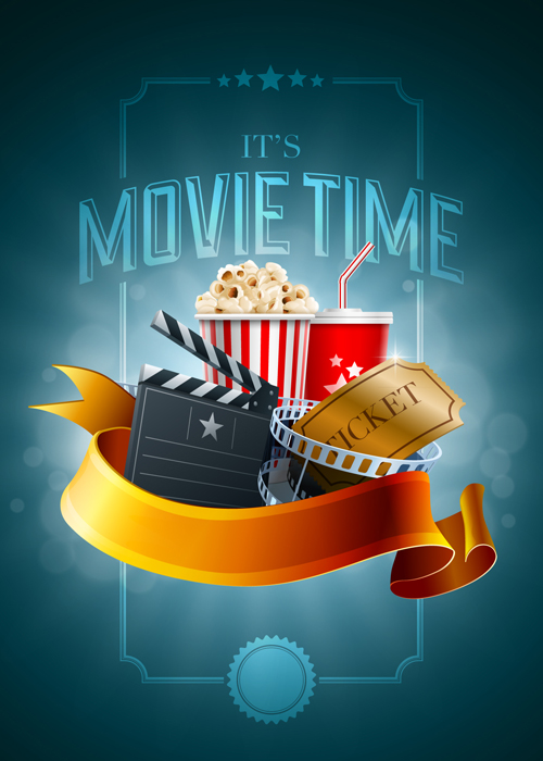 Movie time design elements vector backgrounds 01 Vector Background movie backgrounds background   