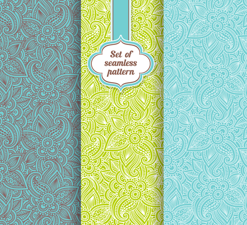 Set of floral seamless patterns vectors seamless patterns pattern floral   