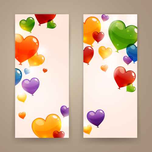 Color Heart balloons vector 04 heart color balloons balloon   