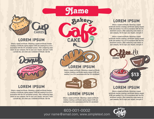 Hand drawn food template vector material 02 template hand drawn food   