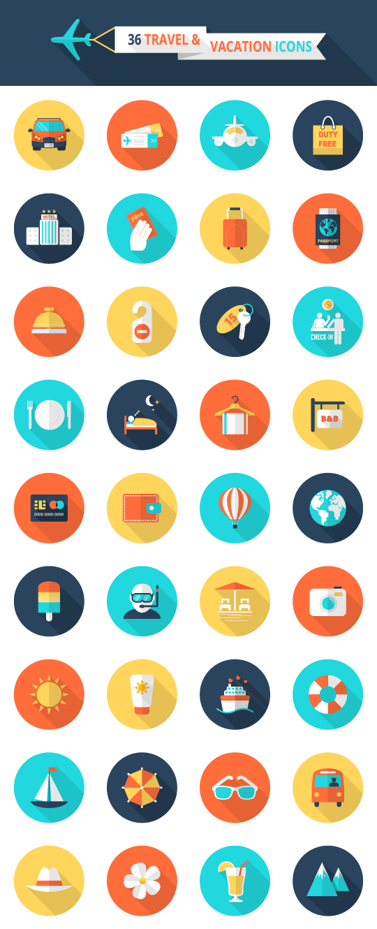 36 travel with vacation icons vector vacation travel icons   