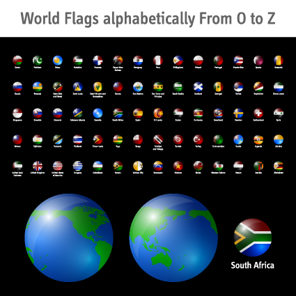 World Flags Icons vector set 02 world icons flags flag   