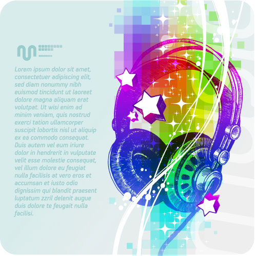 Music & mike Stylish vector background 07 stylish music mike   