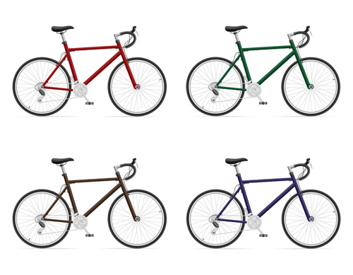 Realistic sports bicycle vector template set 07 template sports realistic bicycle   