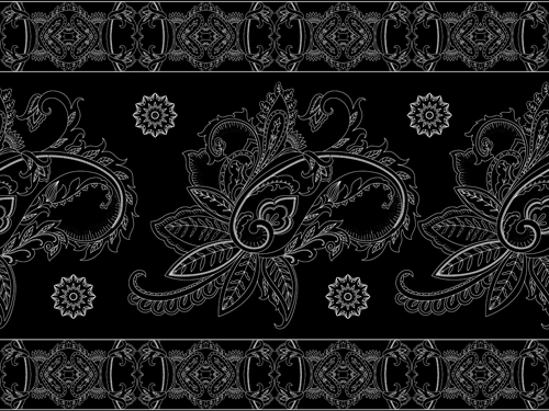 Vintage floral ornate with black background vector 01 vintage ornate floral black background   