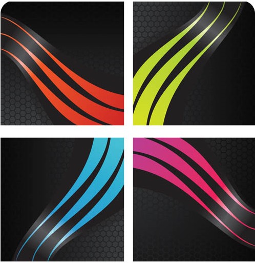 Dark backgrounds with colored Lines vector lines dark colored   